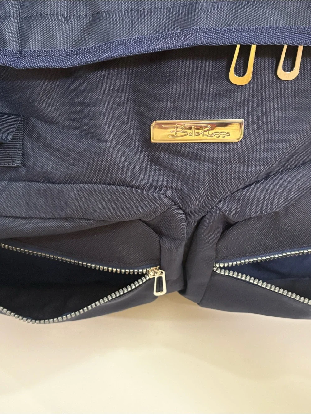 Bella Russo Navy Travel Duffel Bag with Front Pockets | 20”